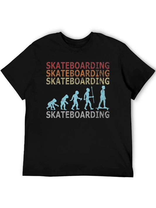 Skateboarding Evolution Graphic Tee - Cool Retro Design