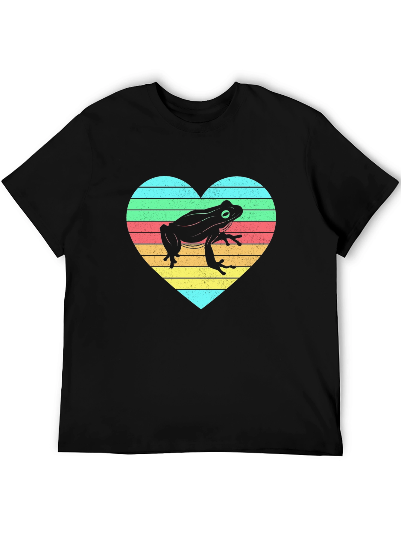 Frog Heart Striped Graphic Tee - Soft Cotton Blend