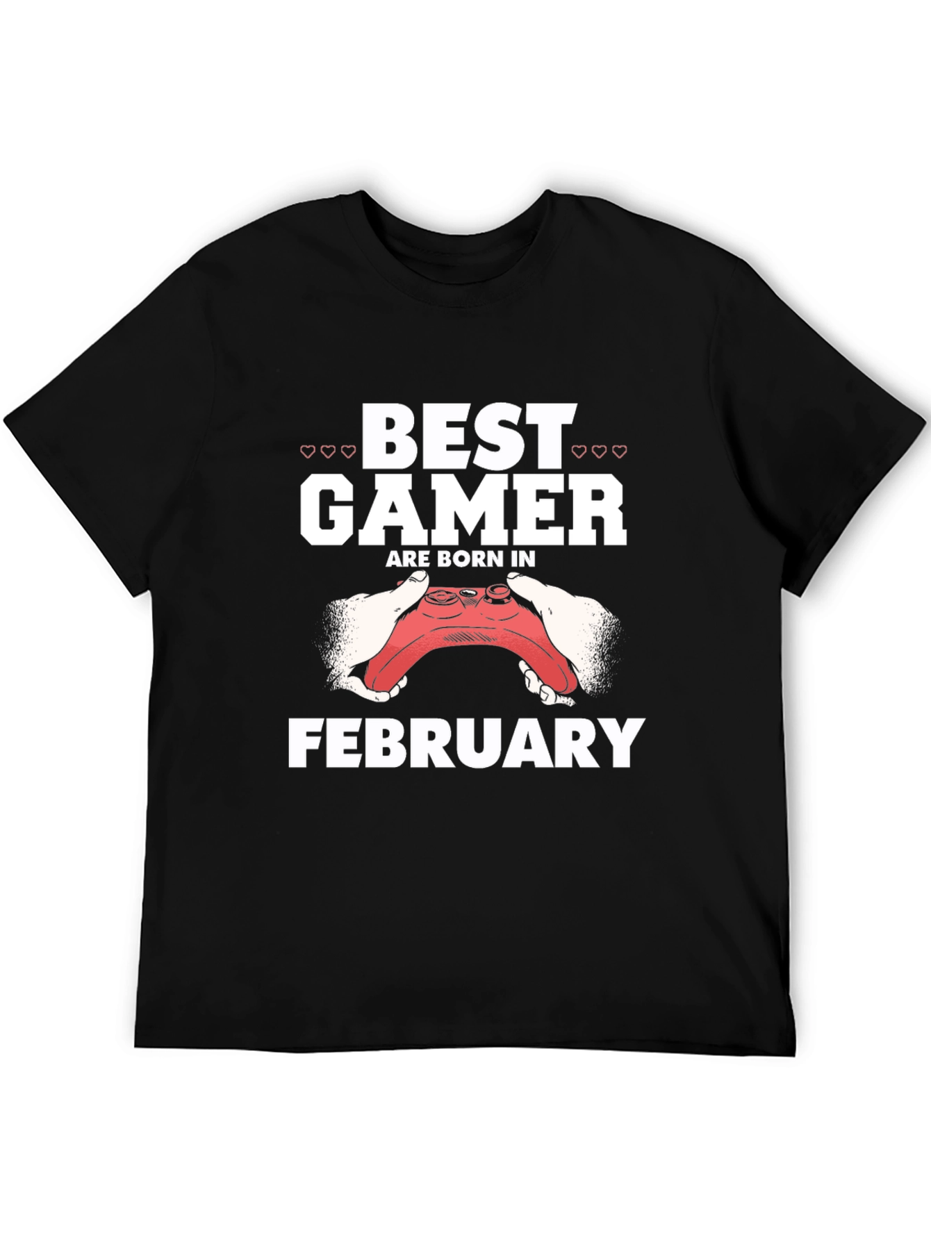 Best Gamer Born in February Black T-Shirt
