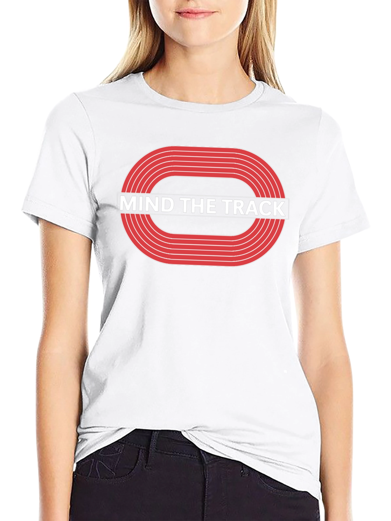 Mind The Track Black Graphic Tee
