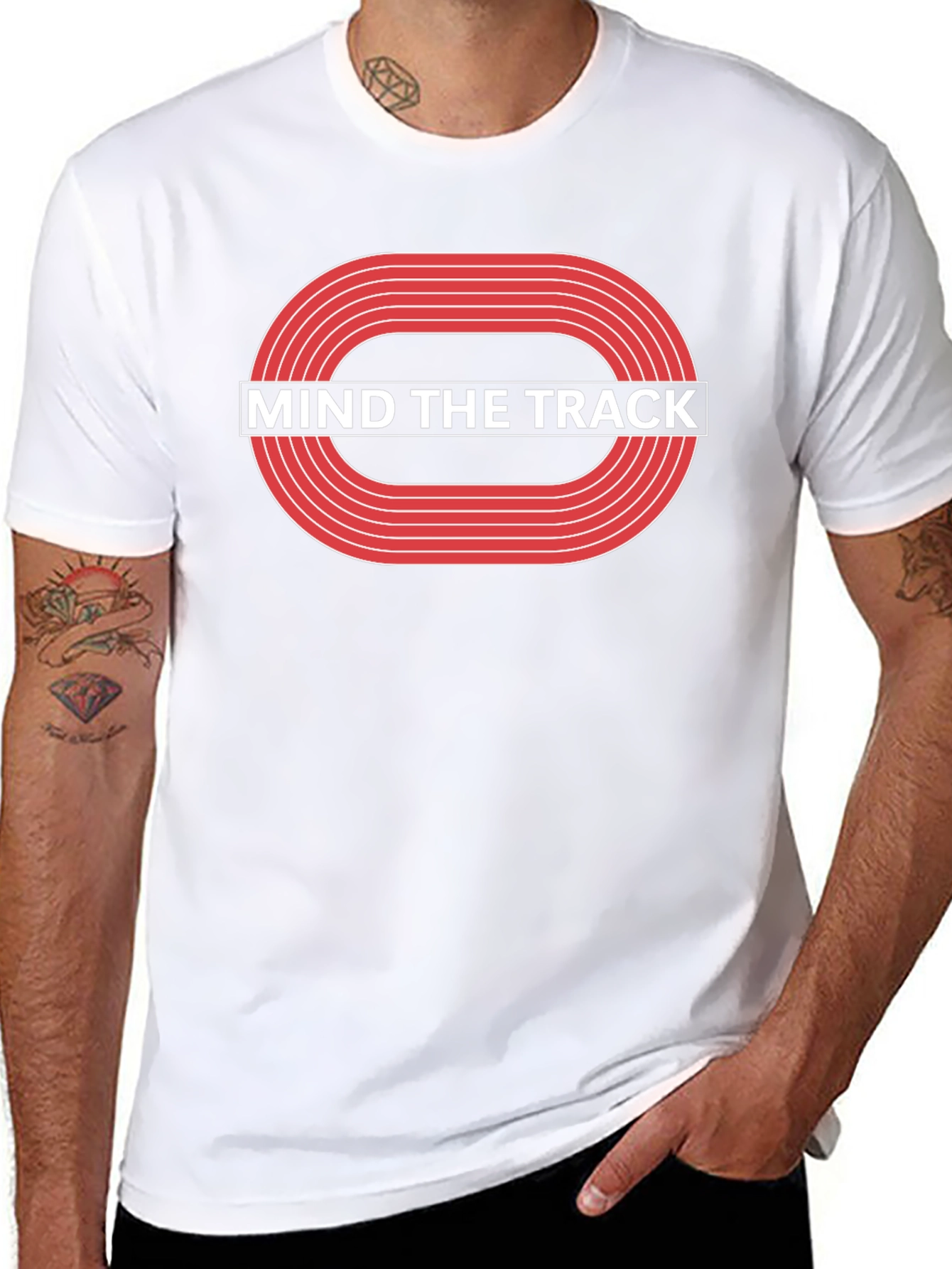 Mind The Track Black Graphic Tee