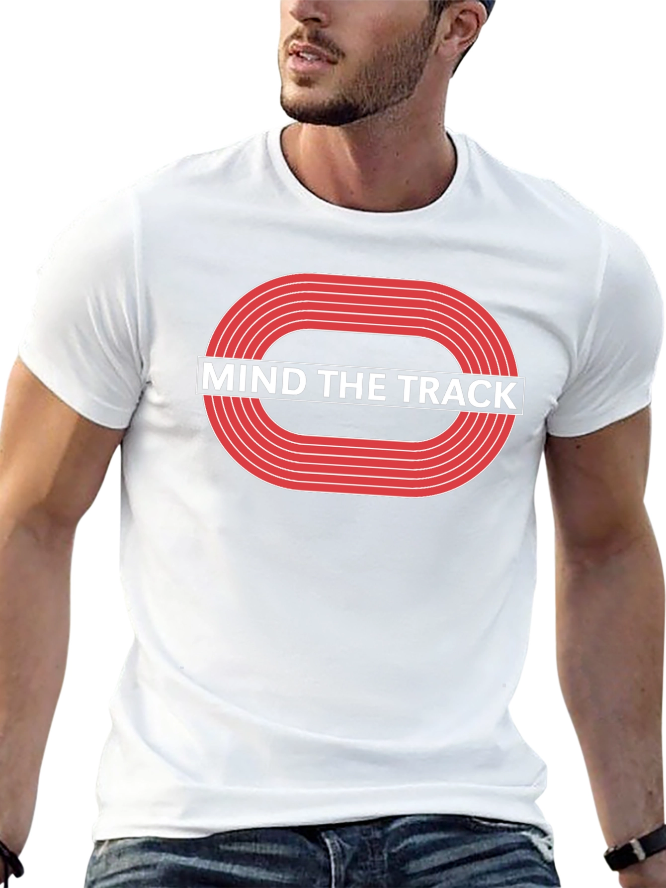 Mind The Track Black Graphic Tee