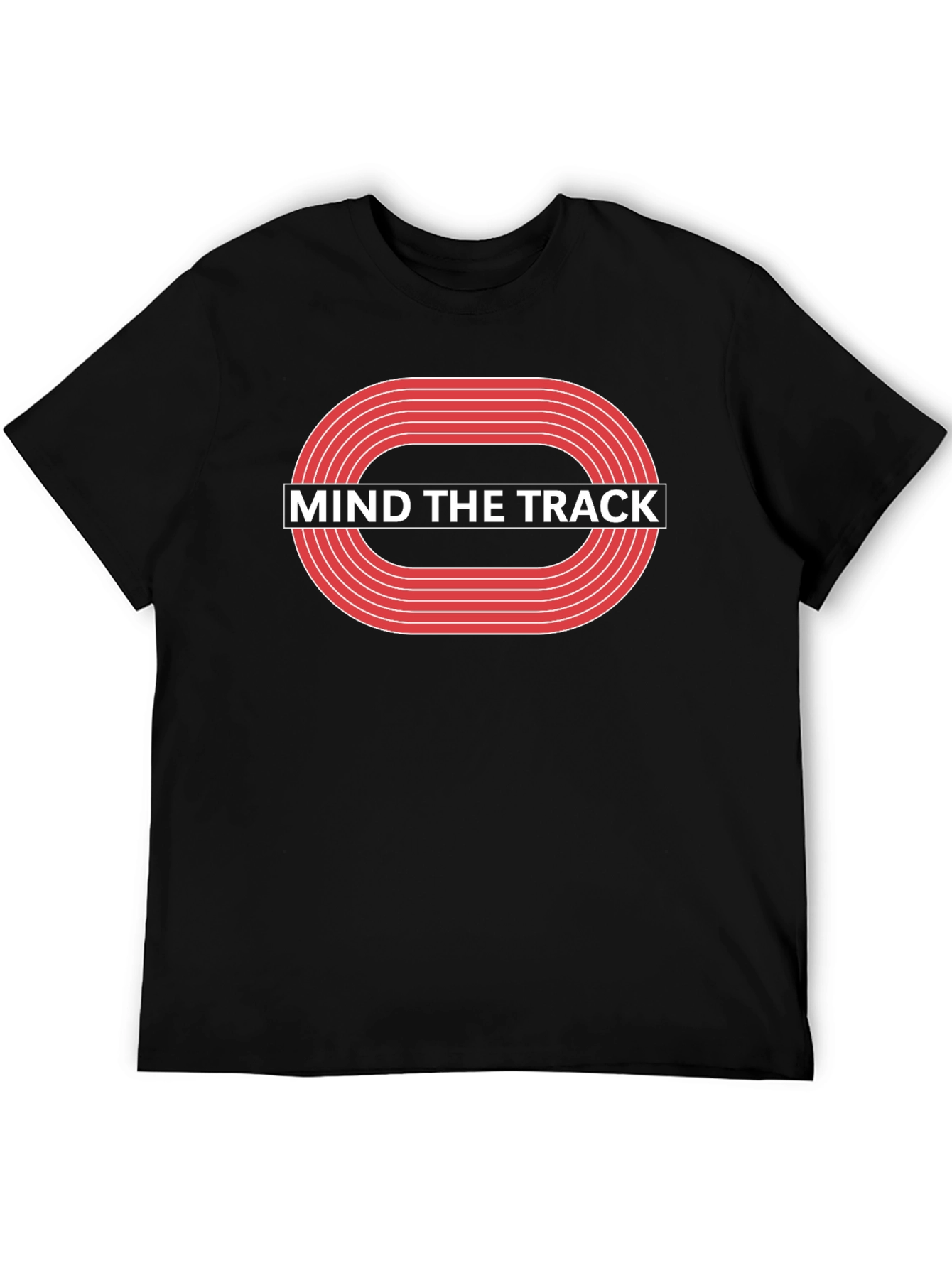 Mind The Track Black Graphic Tee