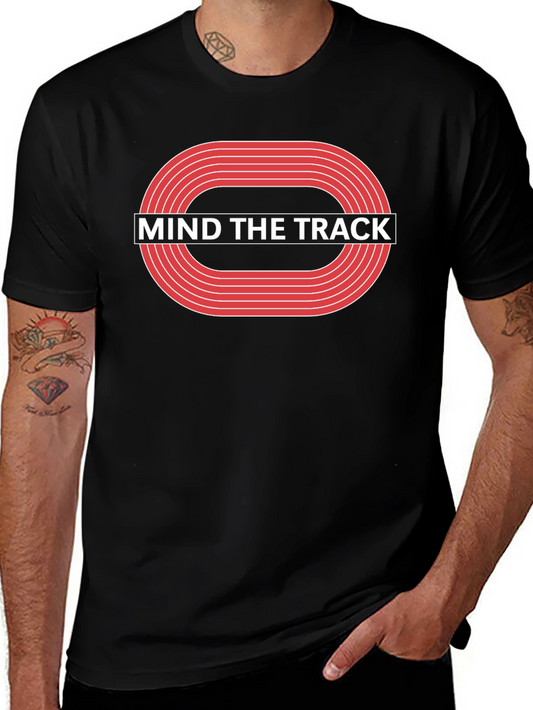 Mind The Track Black Graphic Tee