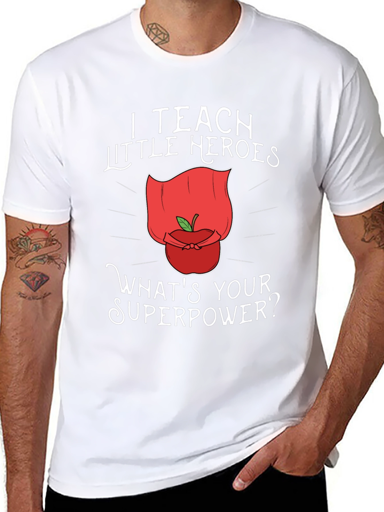 Teacher Superpower T-Shirt - I Teach Little Heroes