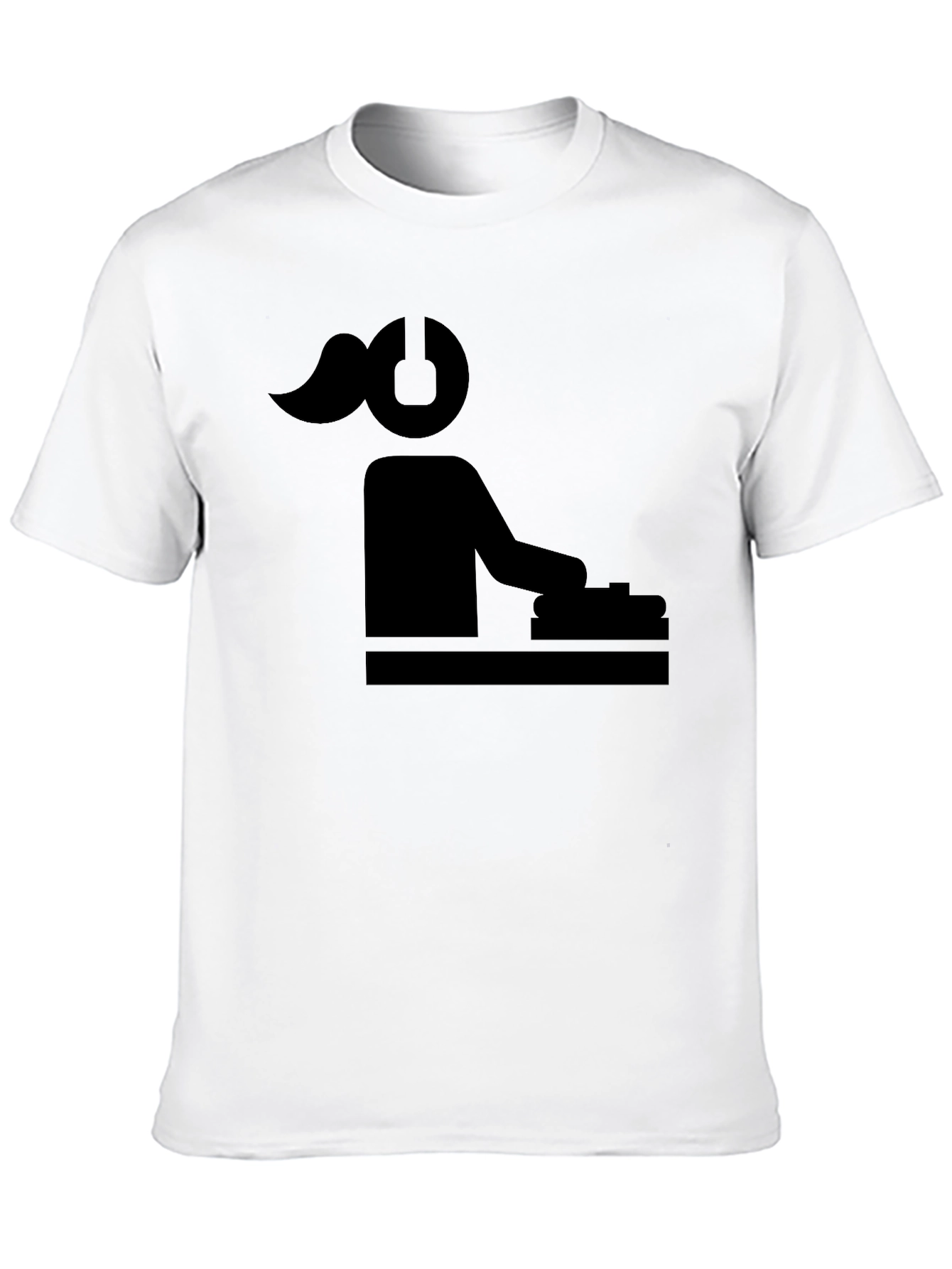 DJ Girl Silhouette Black T-Shirt