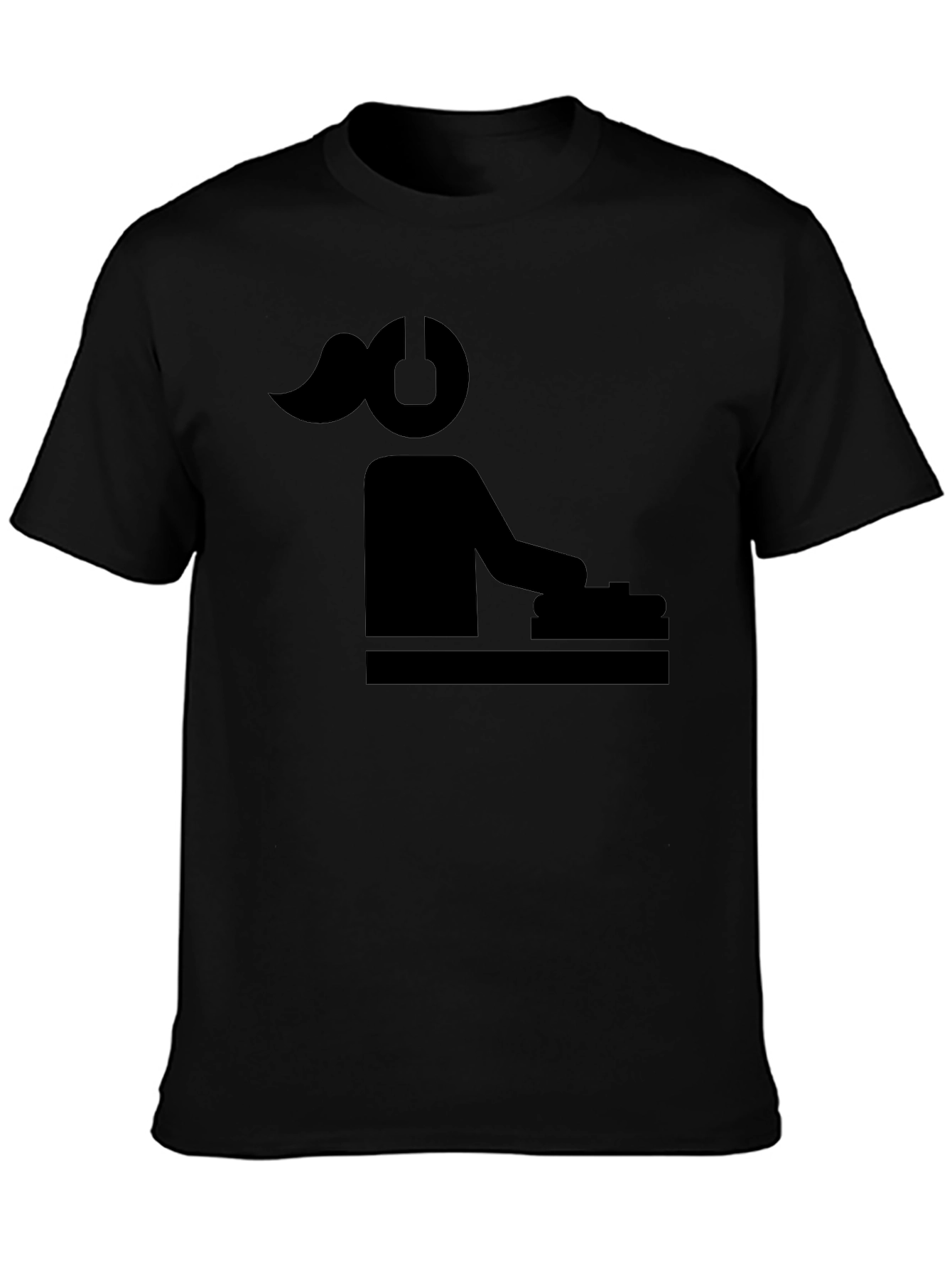 DJ Girl Silhouette Black T-Shirt