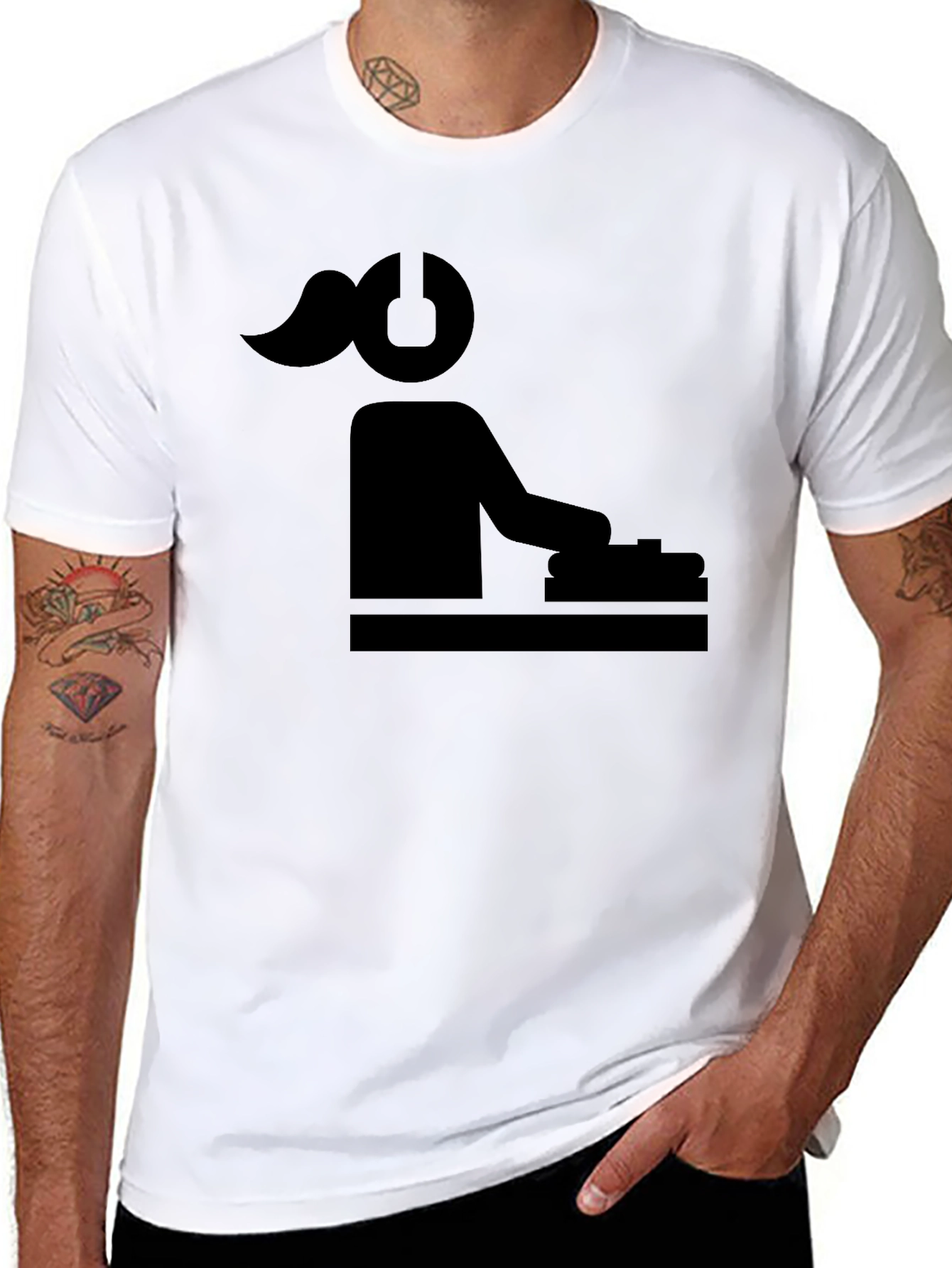 DJ Girl Silhouette Black T-Shirt