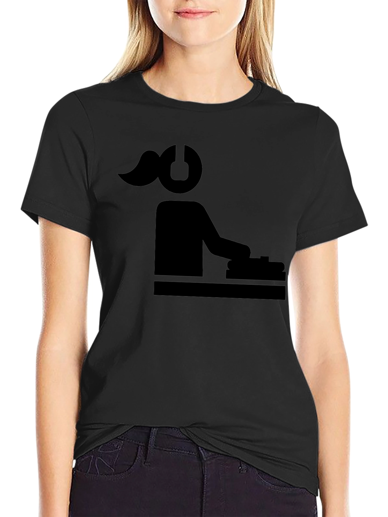 DJ Girl Silhouette Black T-Shirt