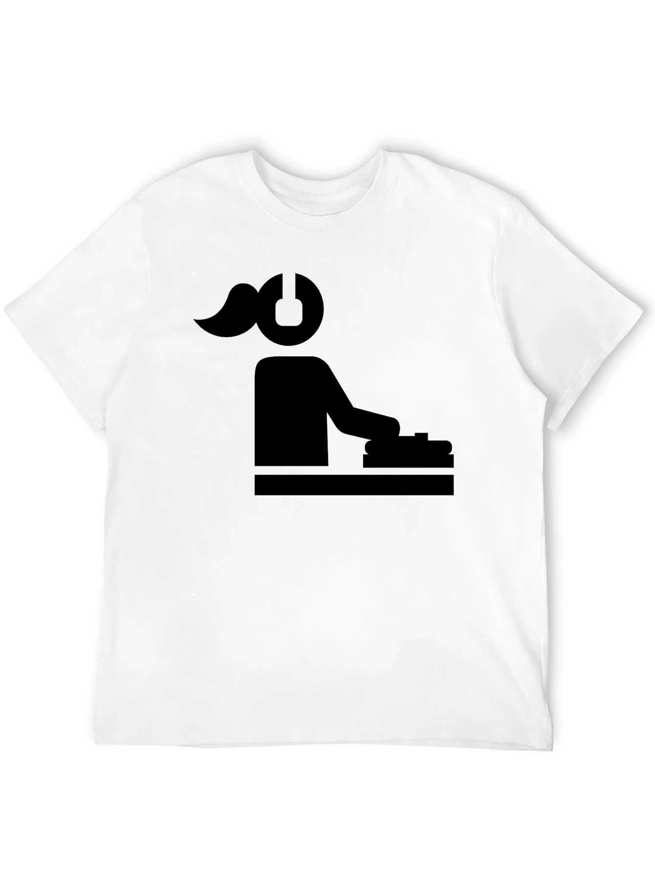 DJ Girl Silhouette Black T-Shirt