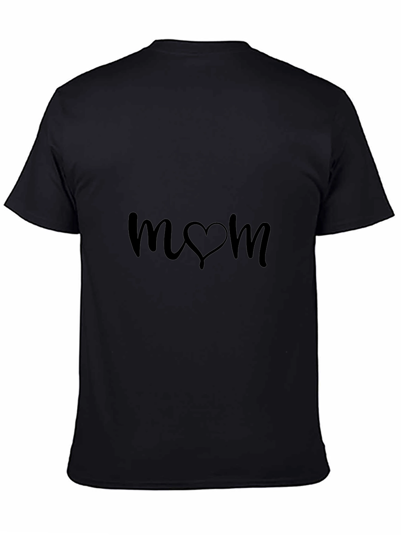Mom Heart Graphic Black T-Shirt