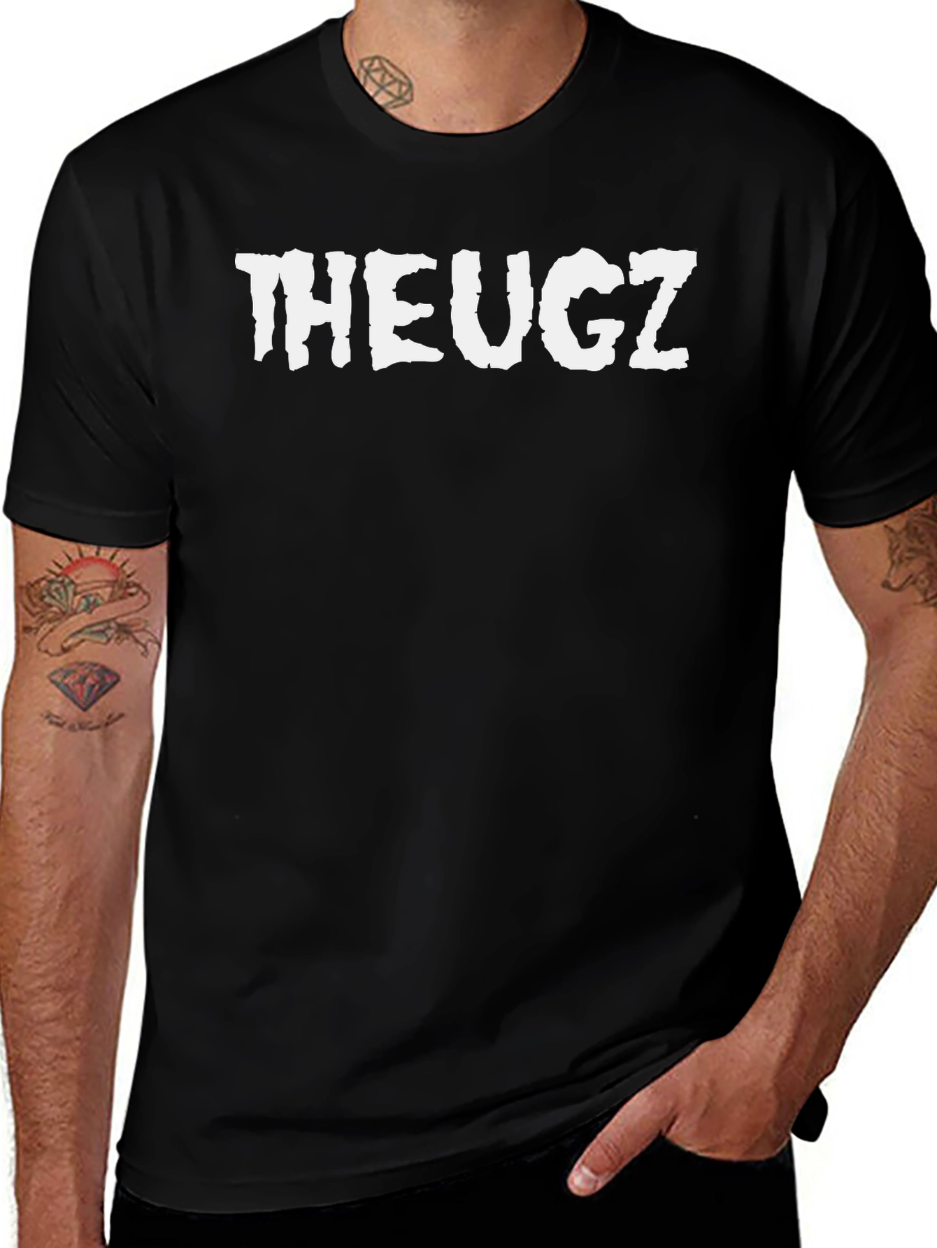 THEUGZ Graphic Tee - Mens Black Cotton T-Shirt