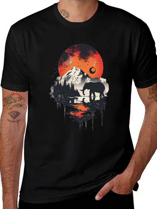 Elephant Mountain Silhouette Graphic Tee