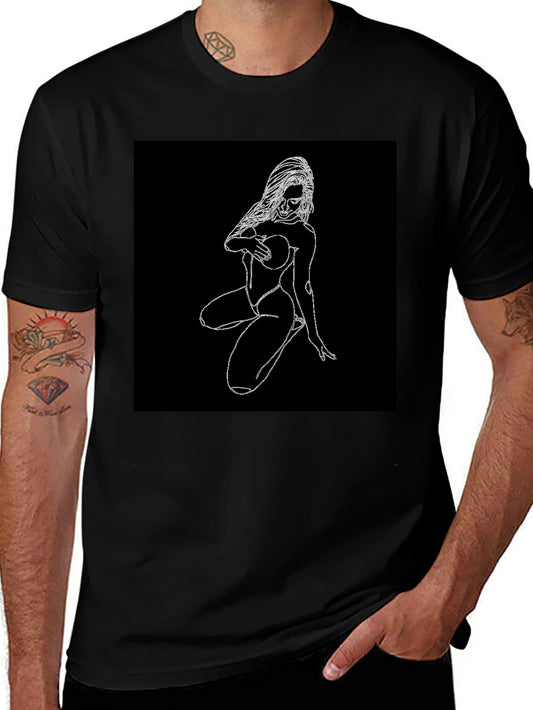 Edgy Graphic Tee - Minimalist Woman Design