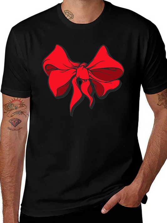 Bold Bow Graphic Tee - Stylish Black Cotton Shirt