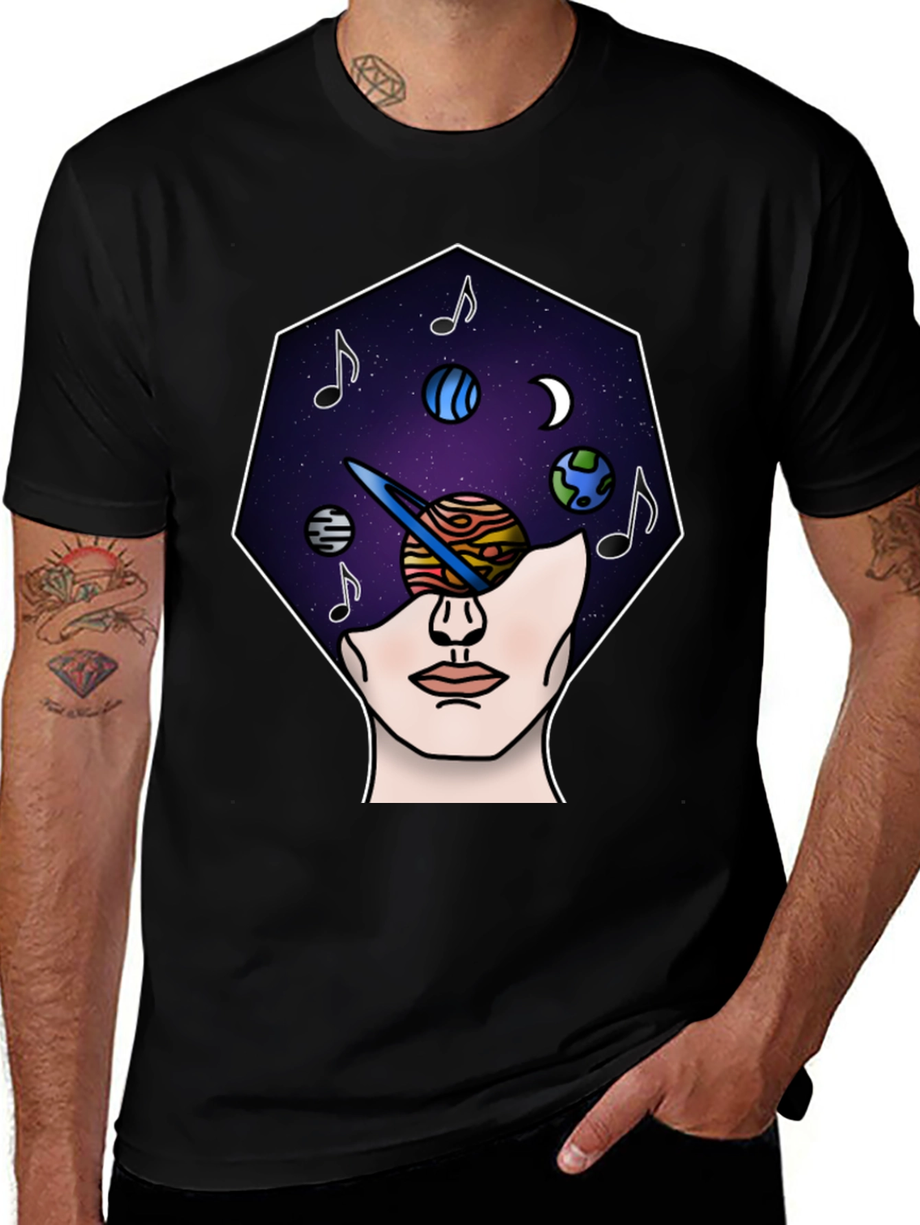 Cosmic Mind T-Shirt - Galaxy Head Tee