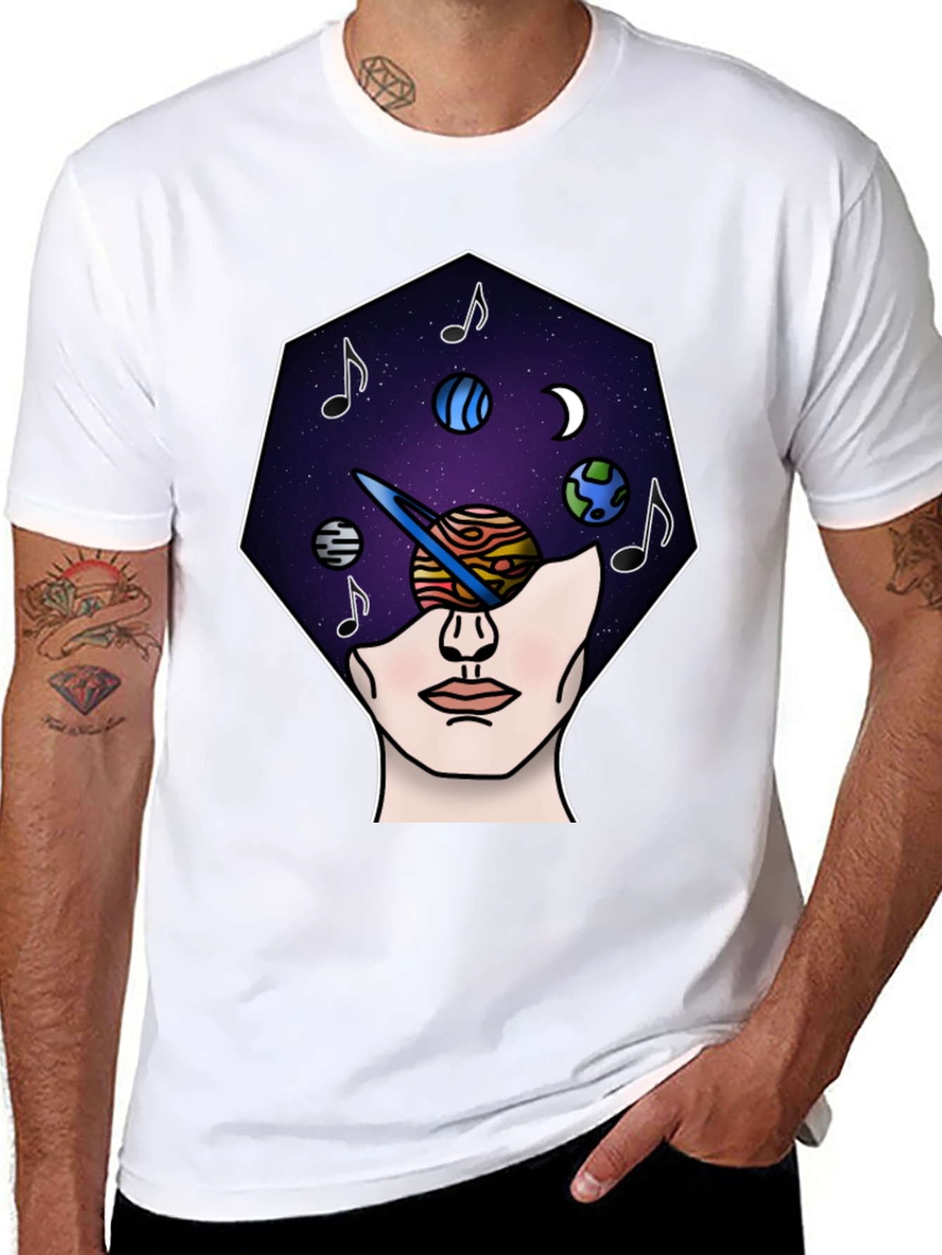 Cosmic Mind T-Shirt - Galaxy Head Tee