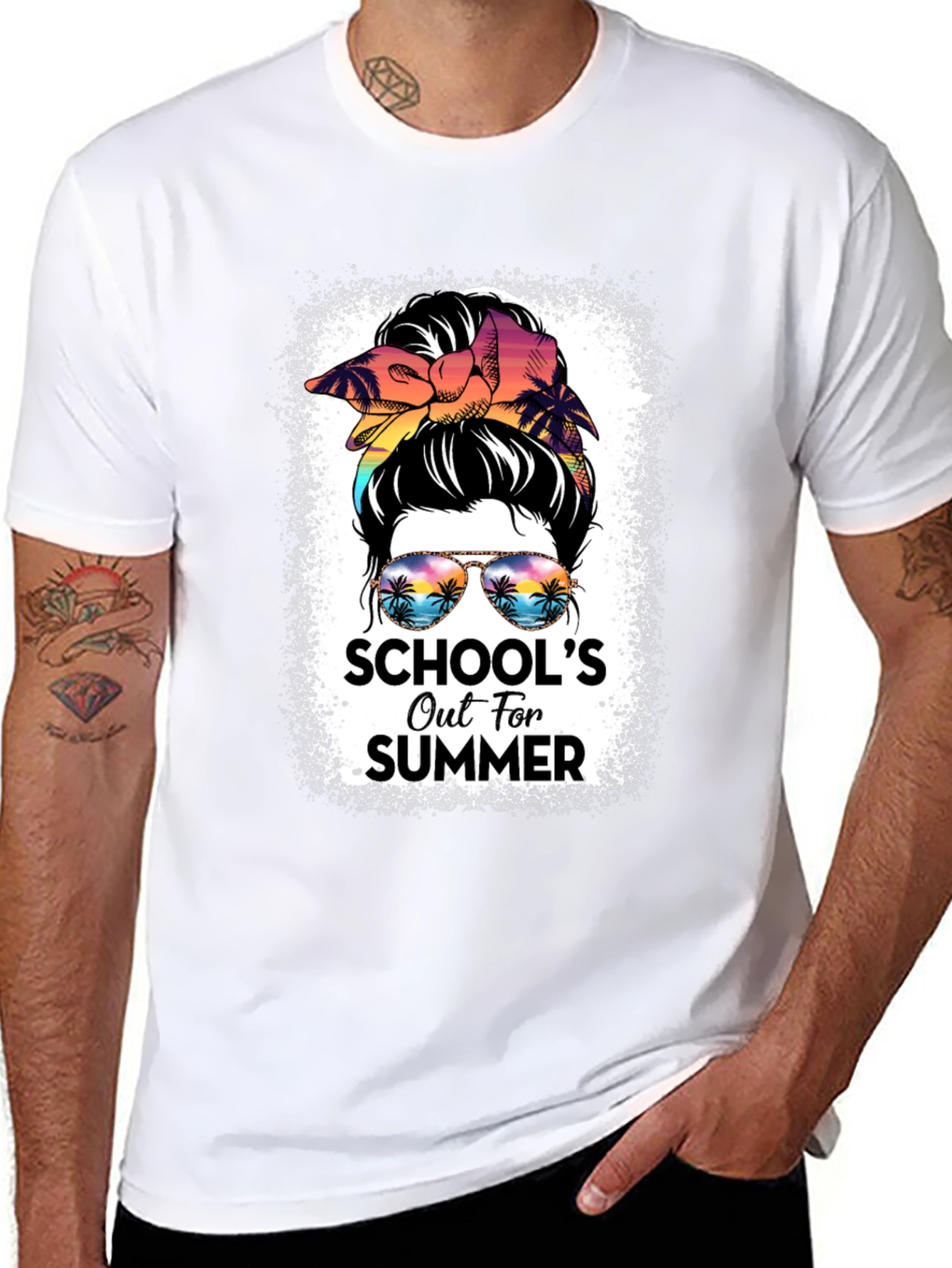 Schools Out for Summer Messy Bun T-Shirt