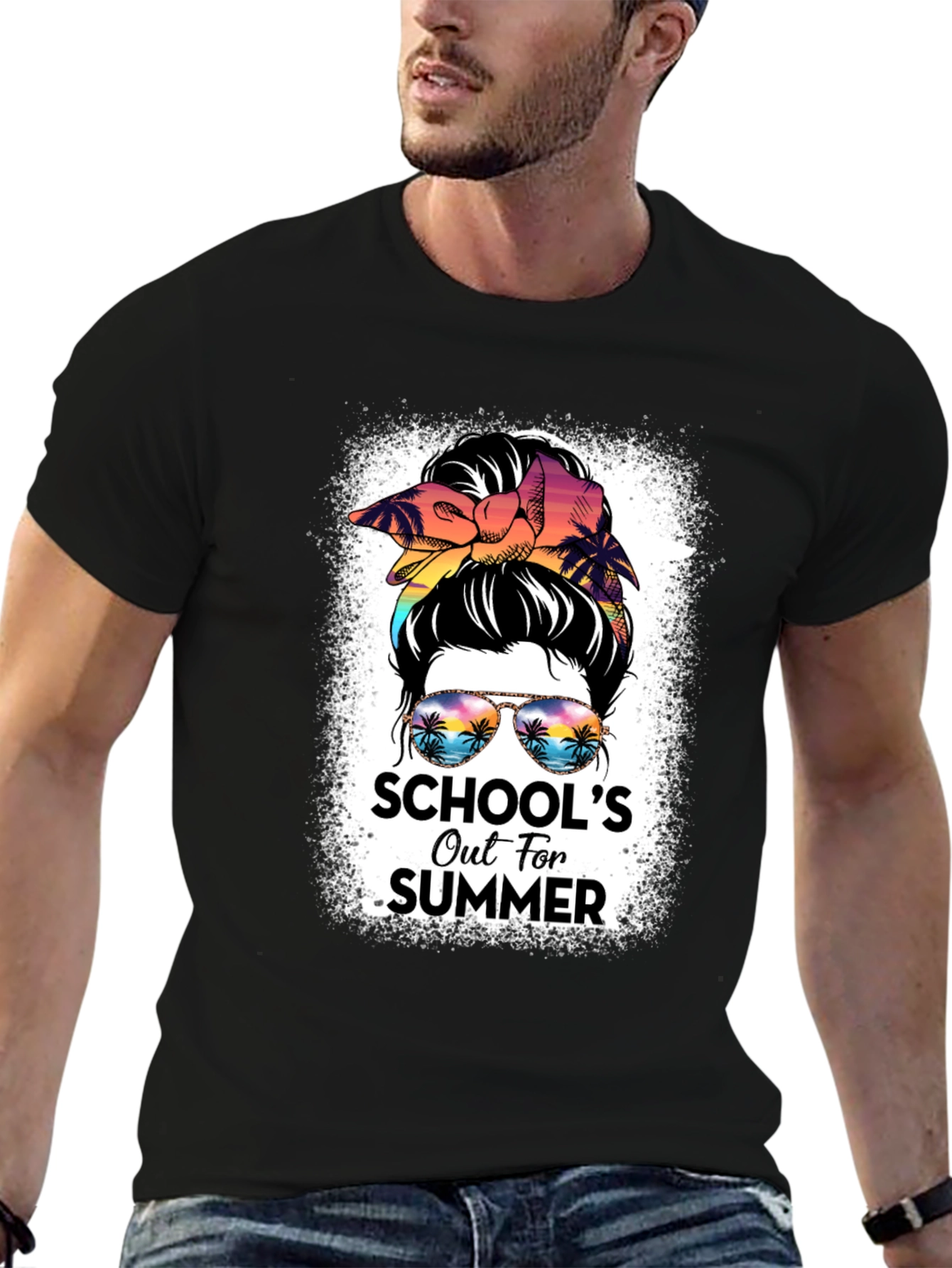 Schools Out for Summer Messy Bun T-Shirt