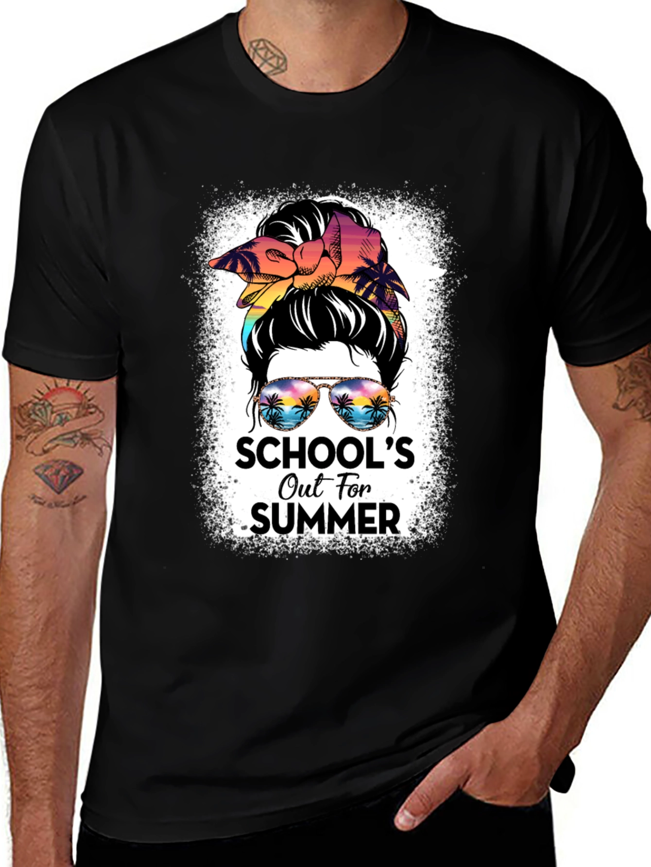 Schools Out for Summer Messy Bun T-Shirt