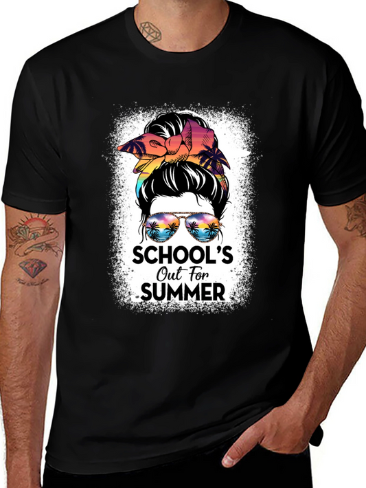 Schools Out for Summer Messy Bun T-Shirt