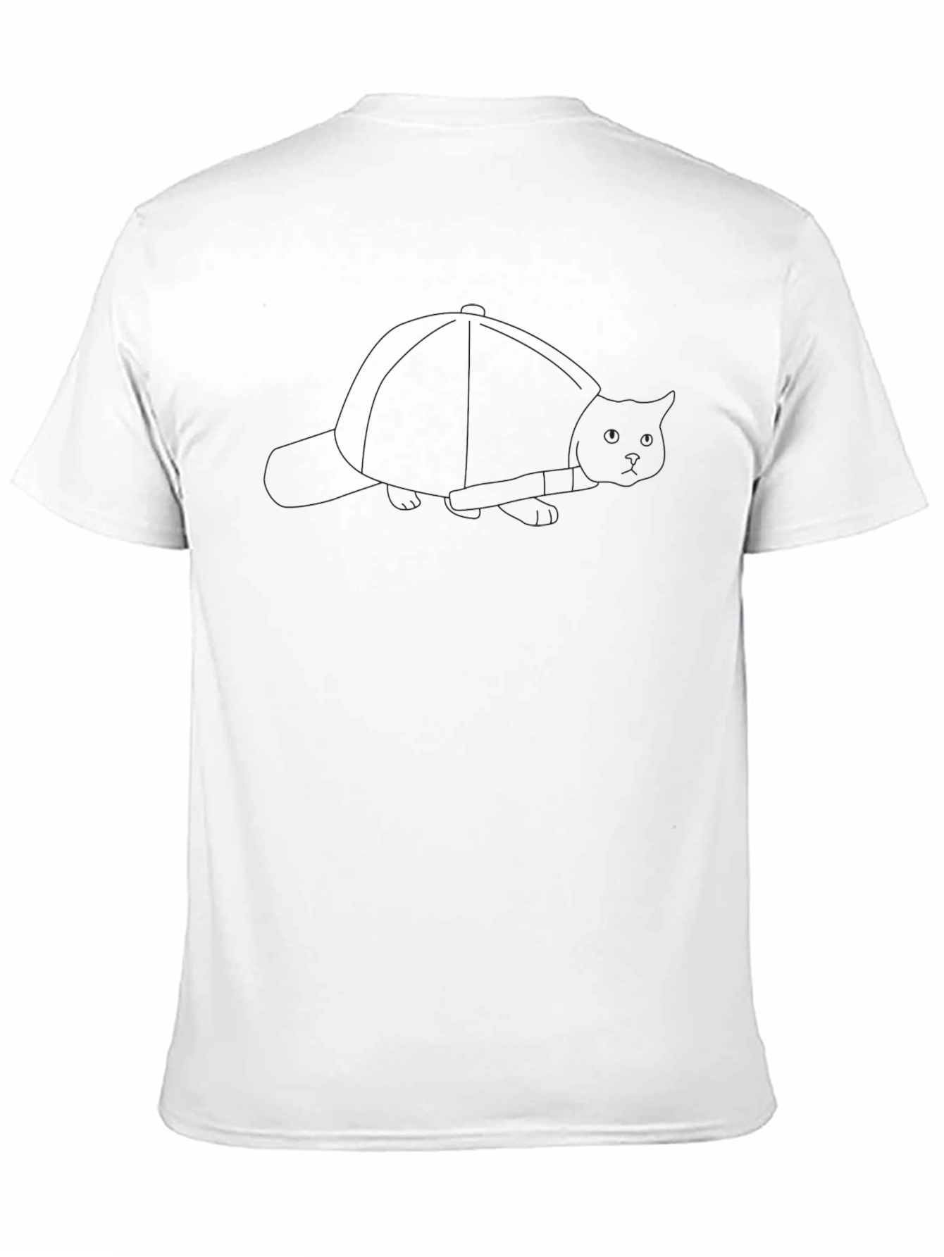Mens Black Cat Outline Graphic Tee