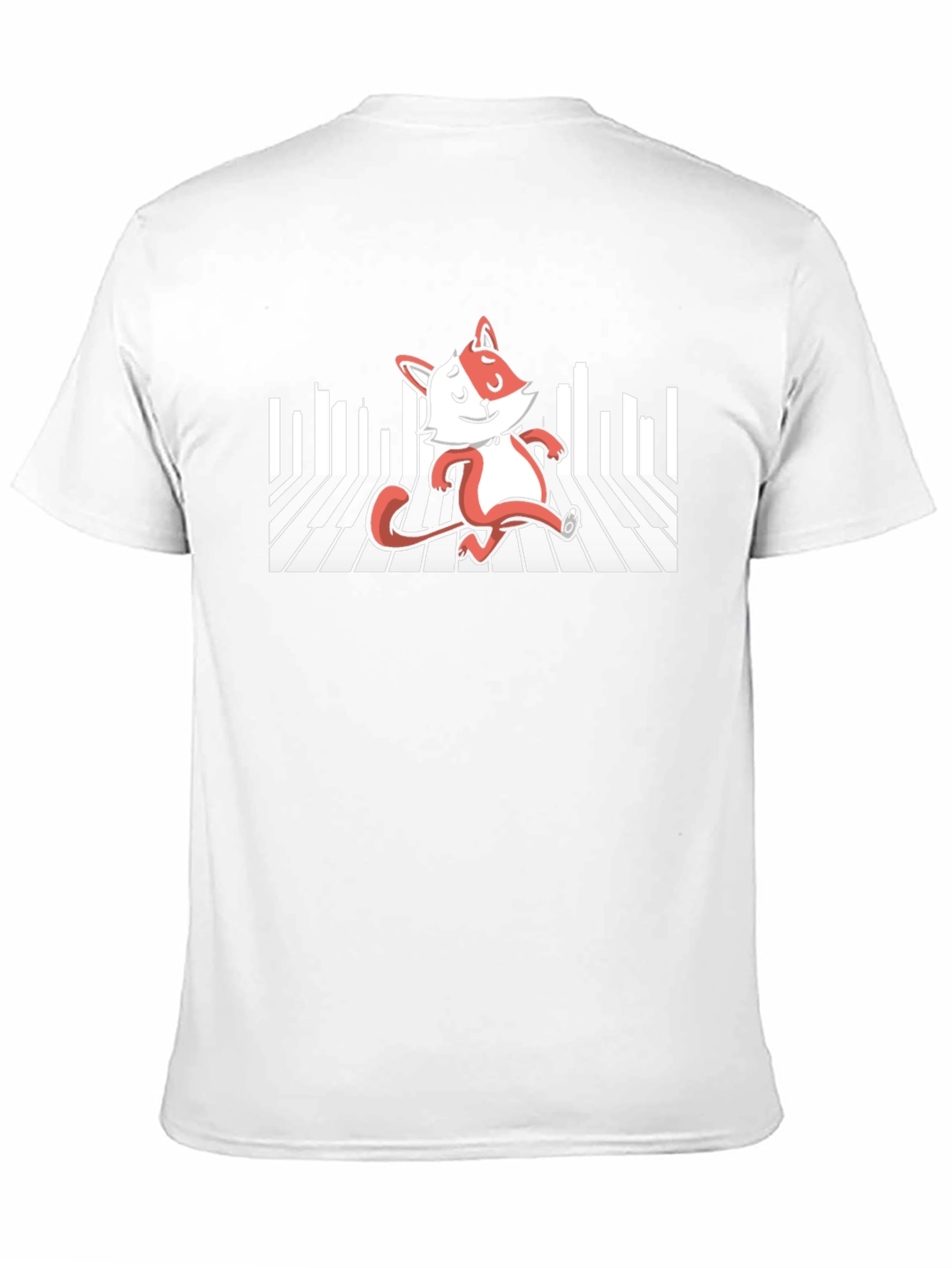 Fox Playing Piano T-Shirt - Black Cotton Tee
