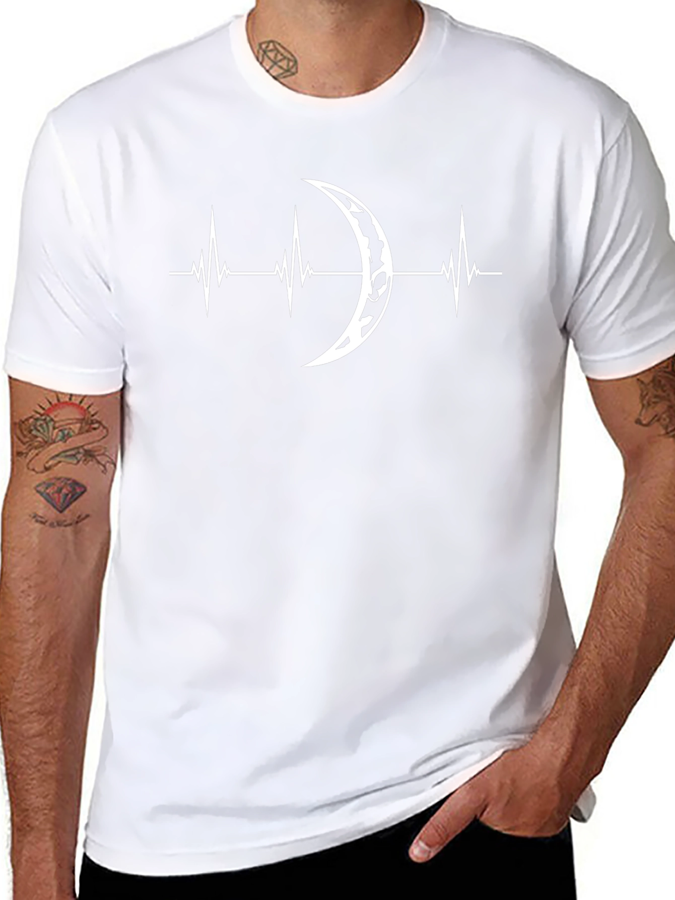 Moon Heartbeat T-Shirt - Unique Celestial Graphic Tee