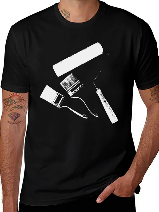 Paint Brush T-Shirt - Artistic Design Black