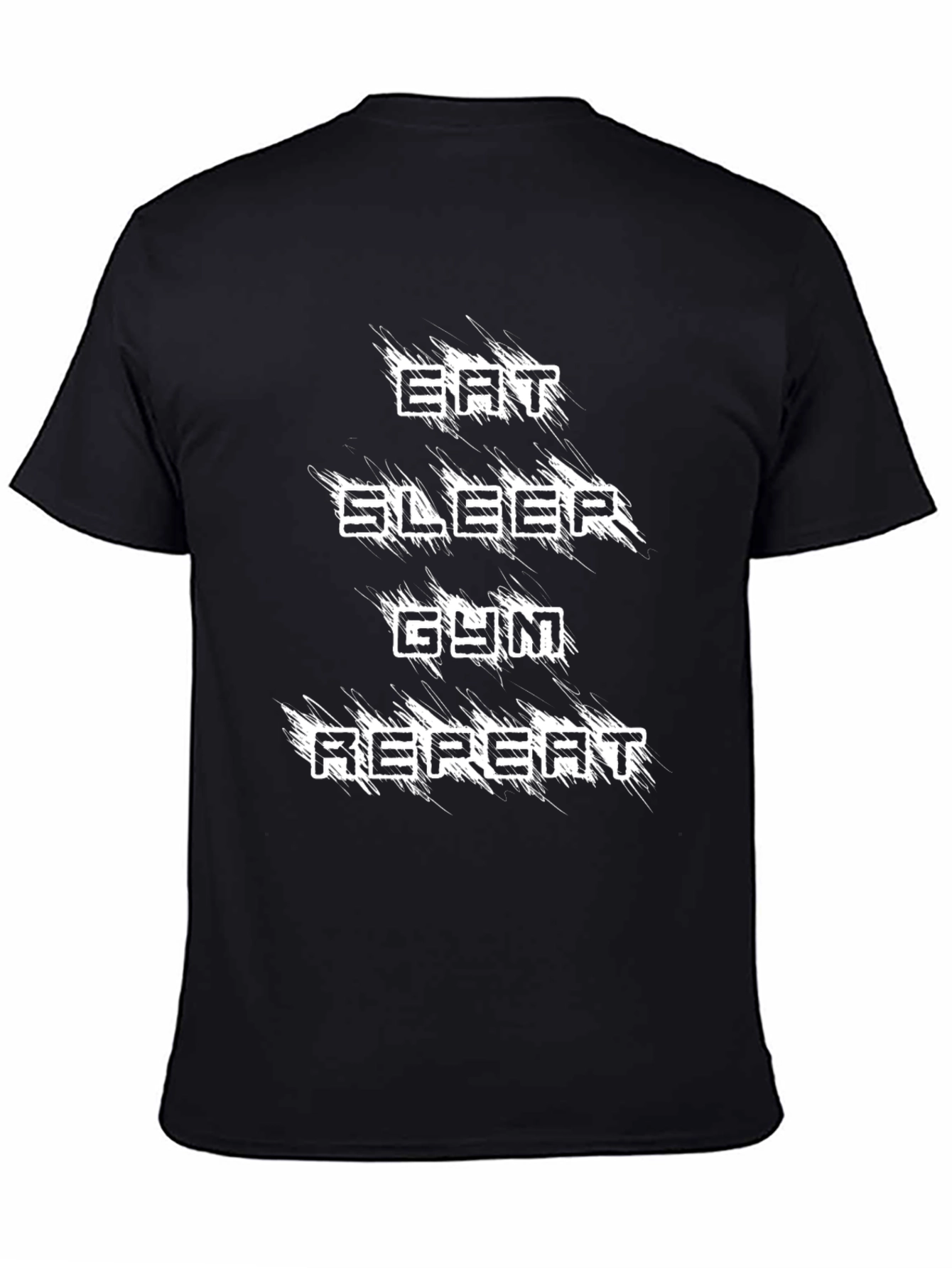 Eat Sleep Gym Repeat Black Graphic Tee