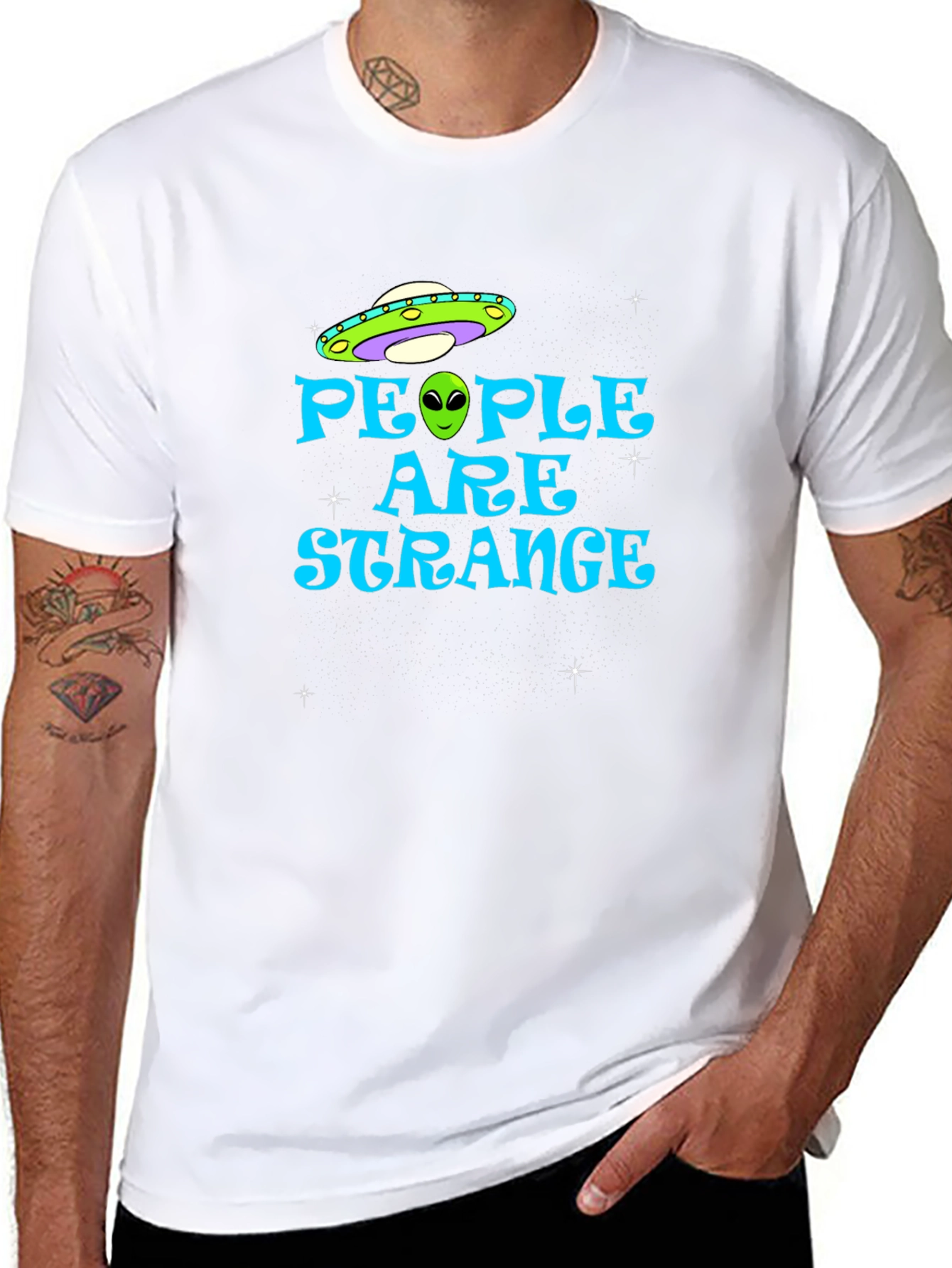 People Are Strange Alien UFO Graphic T-Shirt