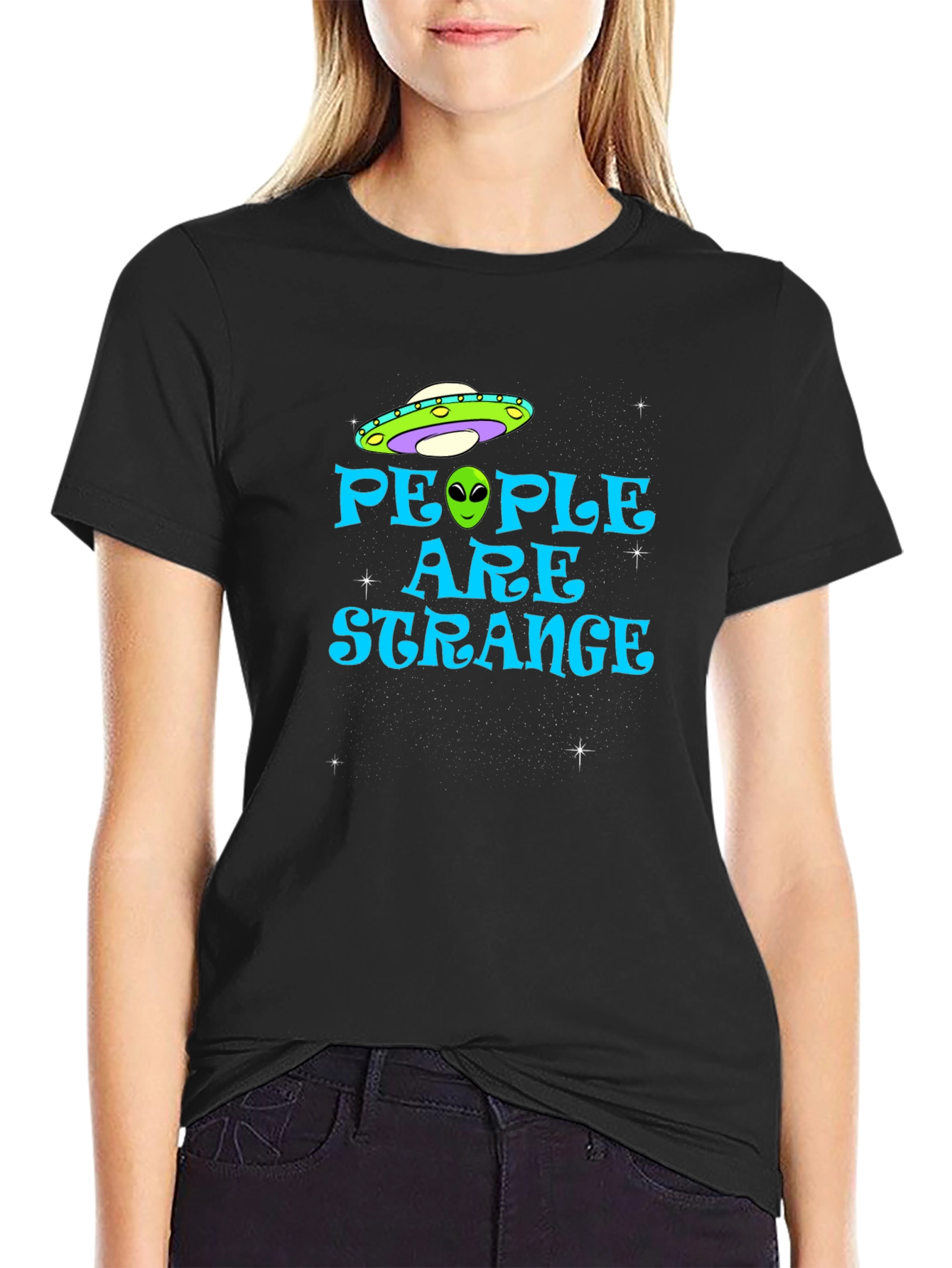People Are Strange Alien UFO Graphic T-Shirt