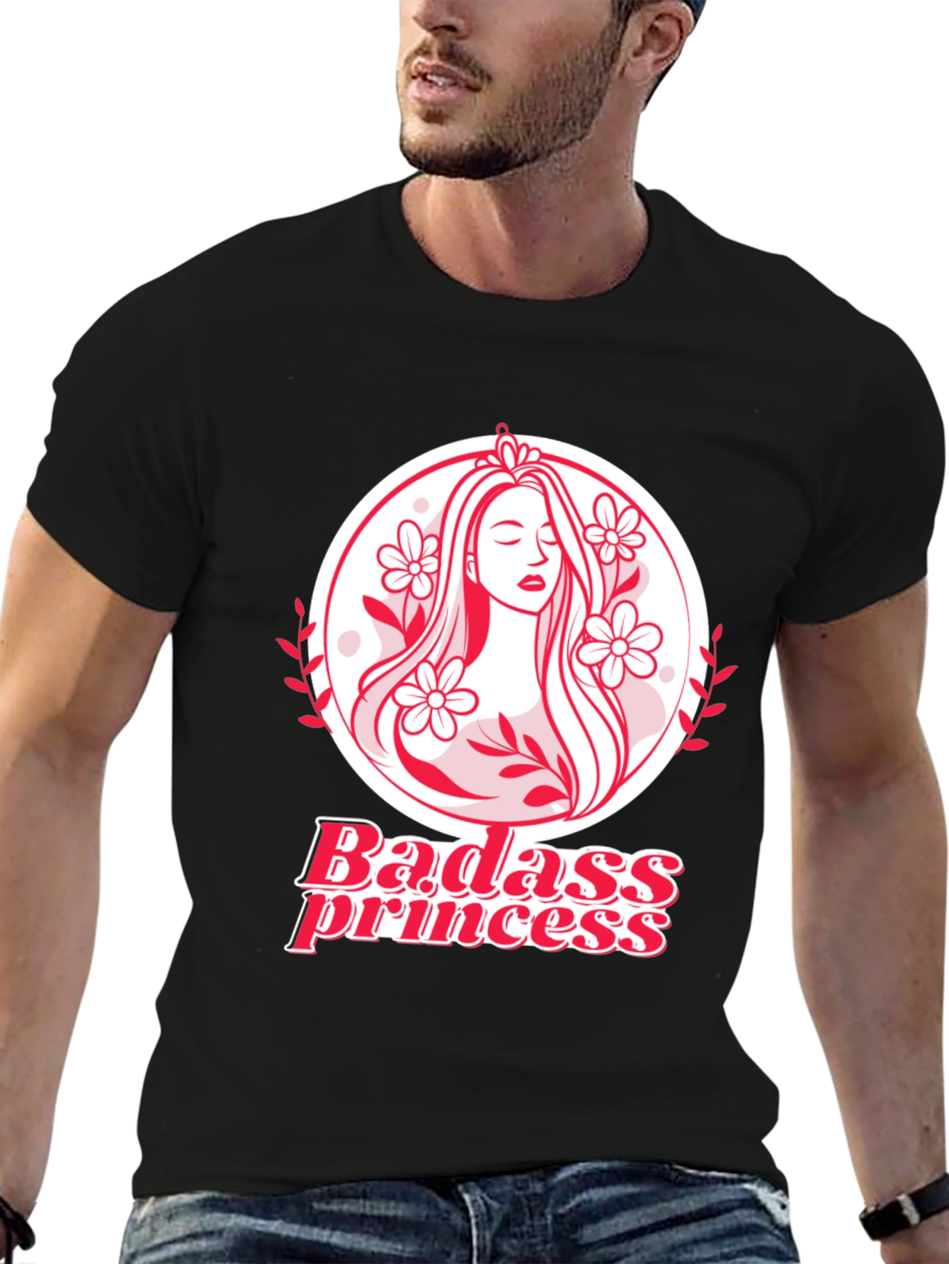 Badass Princess Graphic Tee - Black