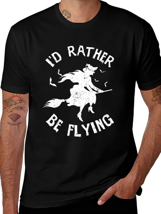 Witch Flying T-Shirt - Halloween Graphic Tee