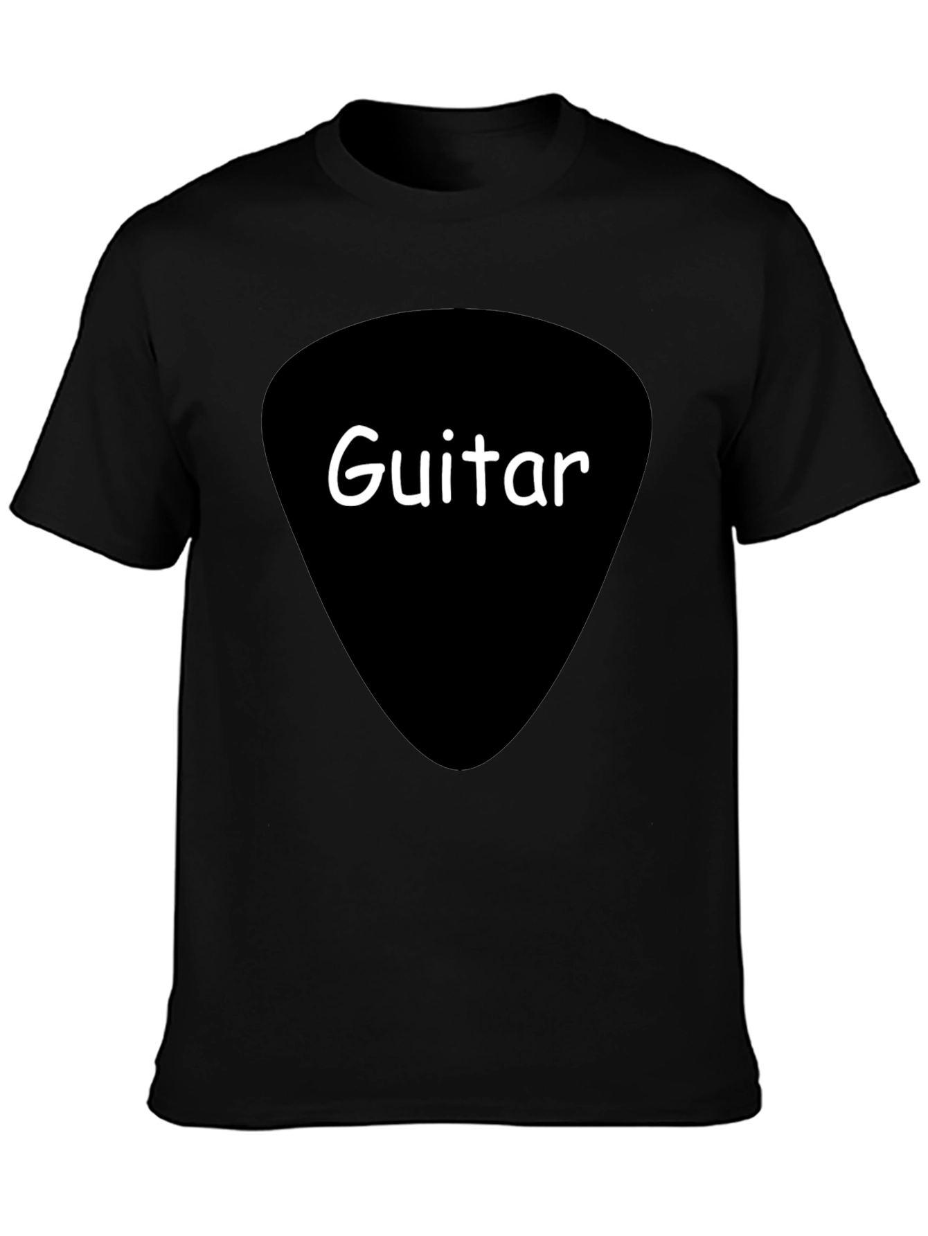 Guitar Pick Graphic Tee - Black Cotton T-Shirt