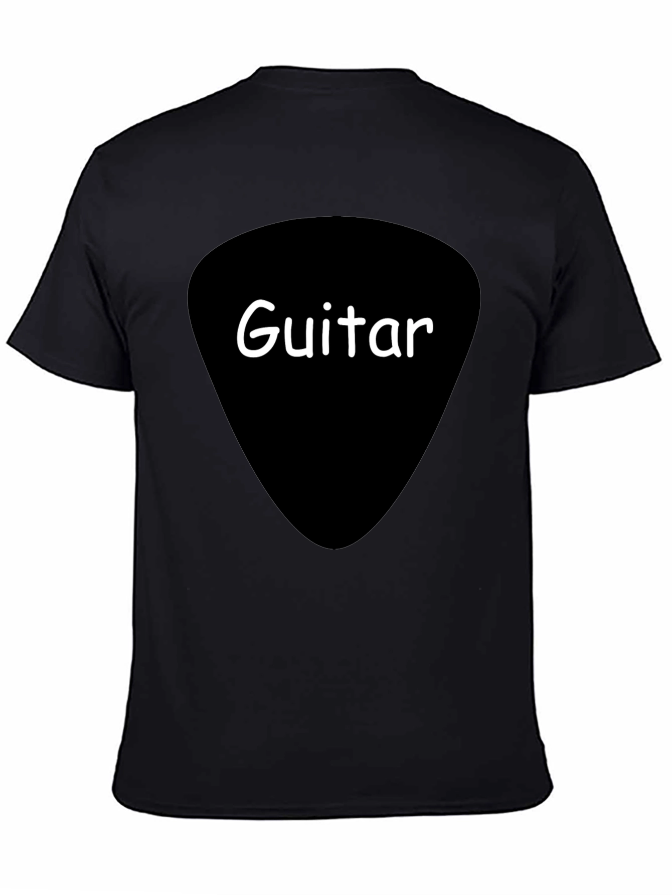 Guitar Pick Graphic Tee - Black Cotton T-Shirt