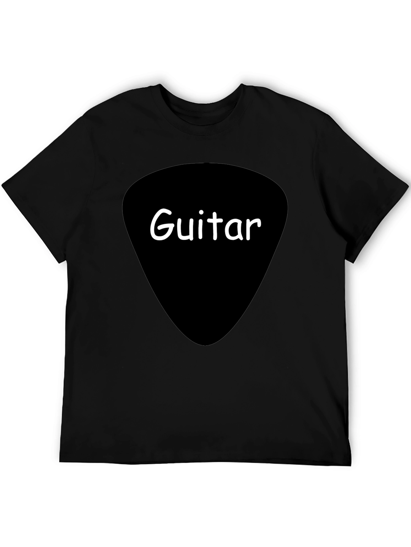 Guitar Pick Graphic Tee - Black Cotton T-Shirt