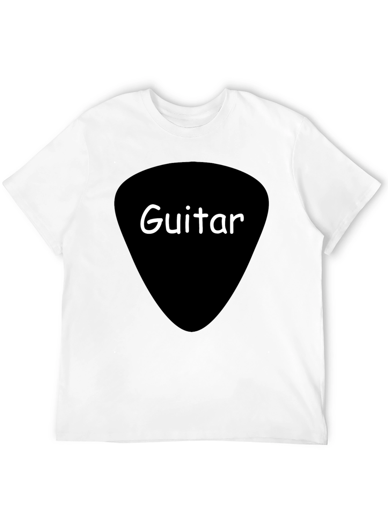 Guitar Pick Graphic Tee - Black Cotton T-Shirt