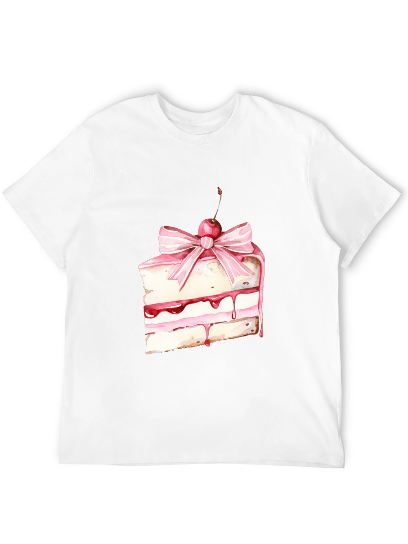 Sweet Treat Tee: Cake Slice Graphic Black T-Shirt