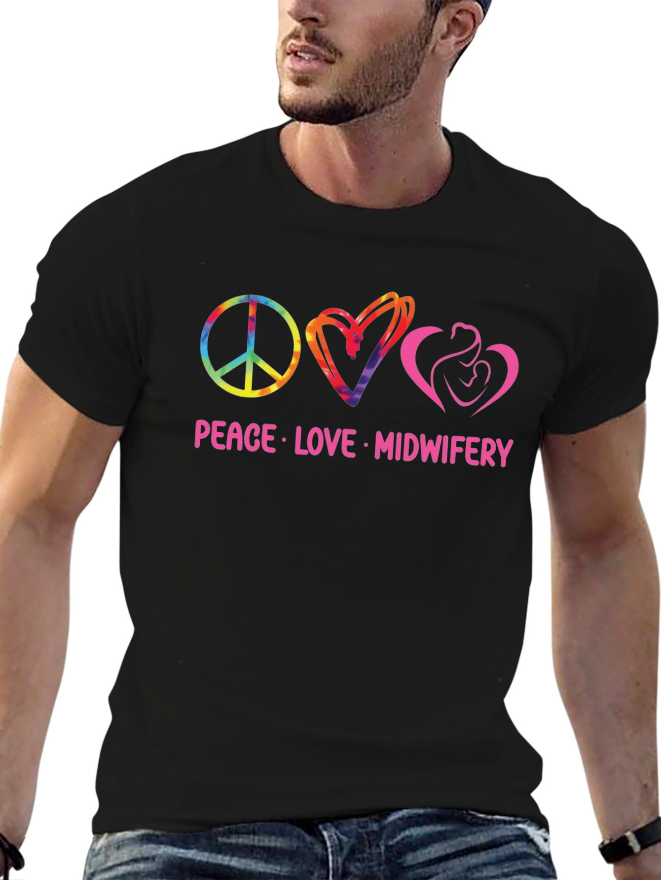 Peace Love Midwifery Graphic T-Shirt