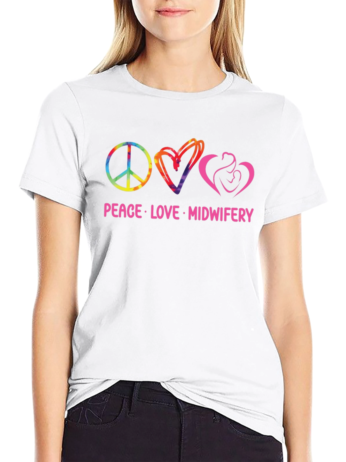 Peace Love Midwifery Graphic T-Shirt
