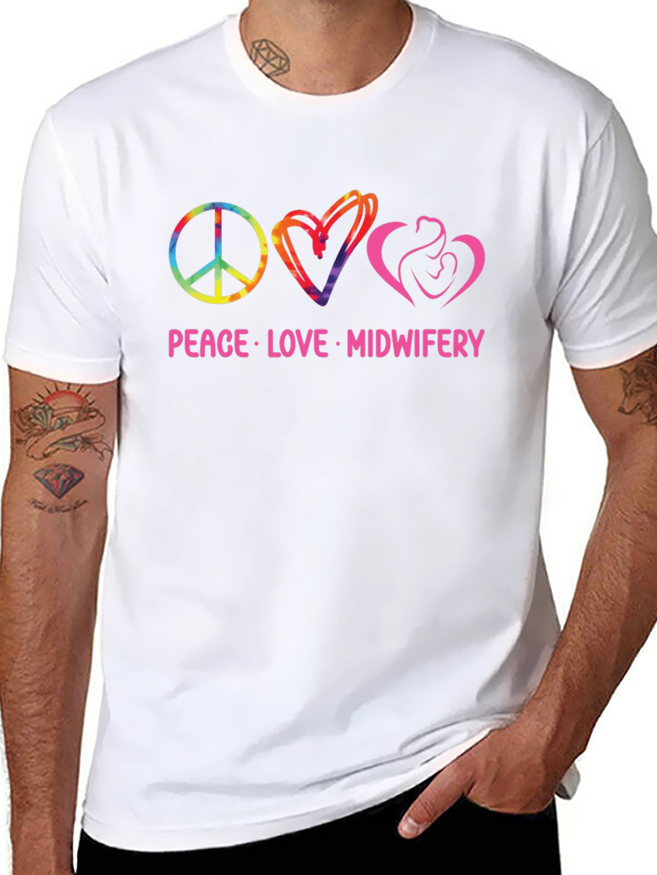 Peace Love Midwifery Graphic T-Shirt