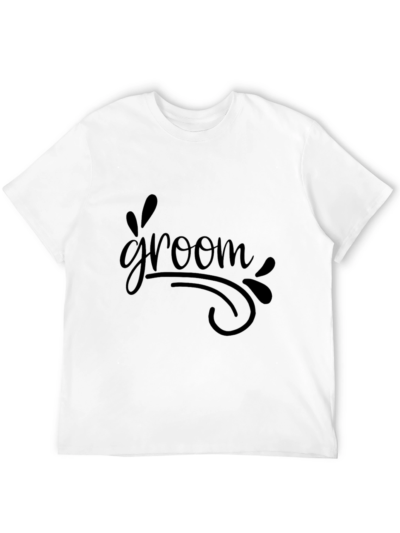 Groom T-Shirt - Black Crew Neck Wedding Apparel