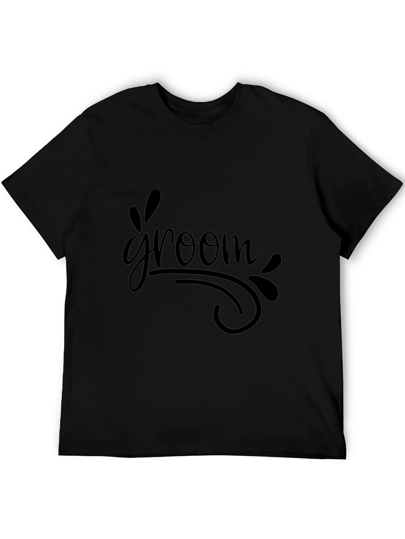 Groom T-Shirt - Black Crew Neck Wedding Apparel