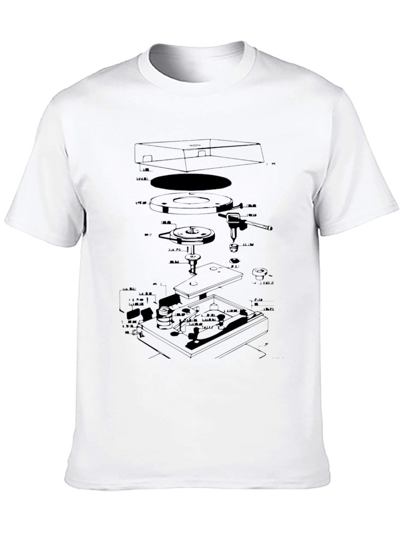 Turntable Schematic Black T-Shirt