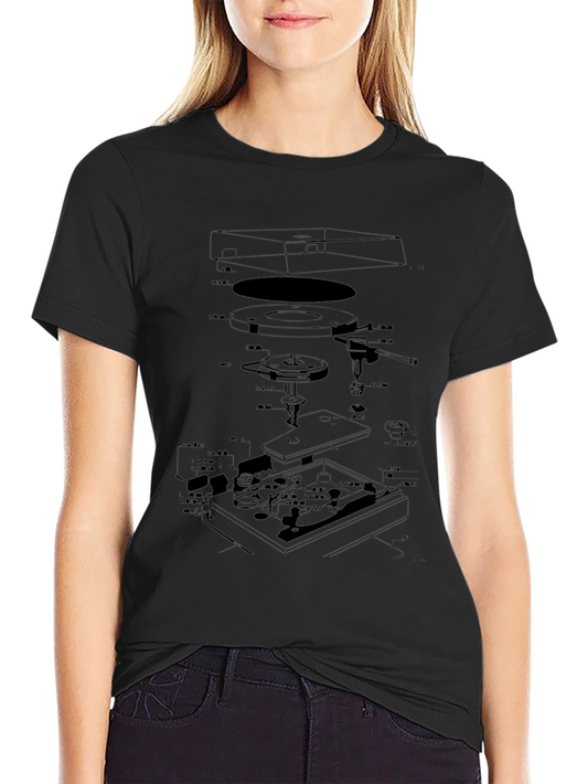 Turntable Schematic Black T-Shirt