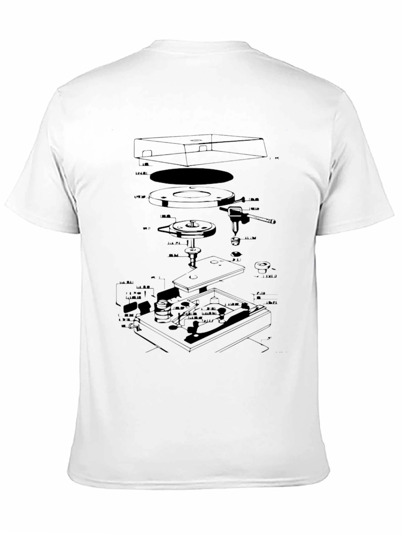Turntable Schematic Black T-Shirt