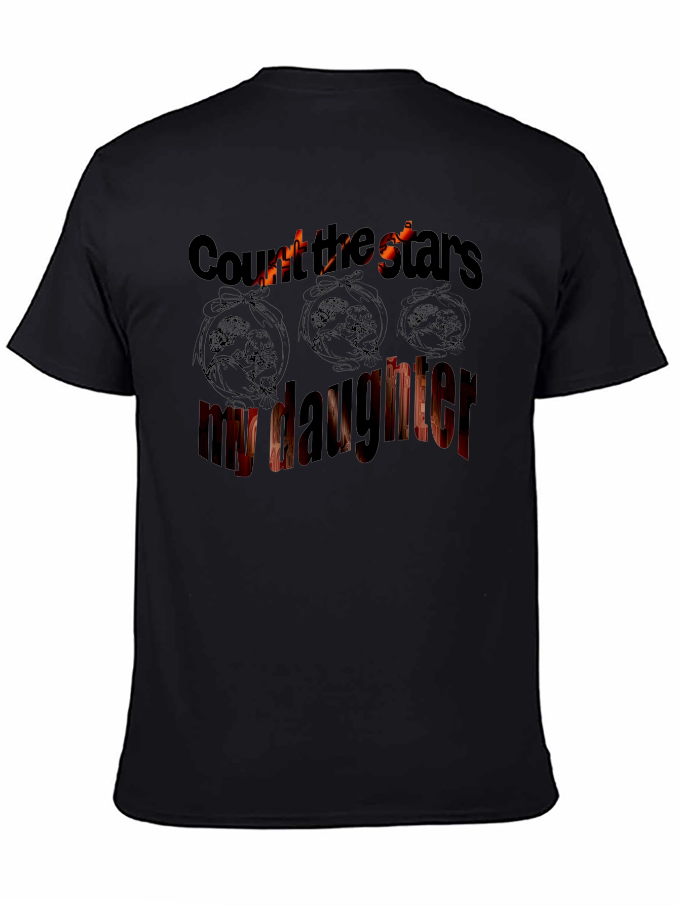 Count The Stars My Daughter Black T-Shirt