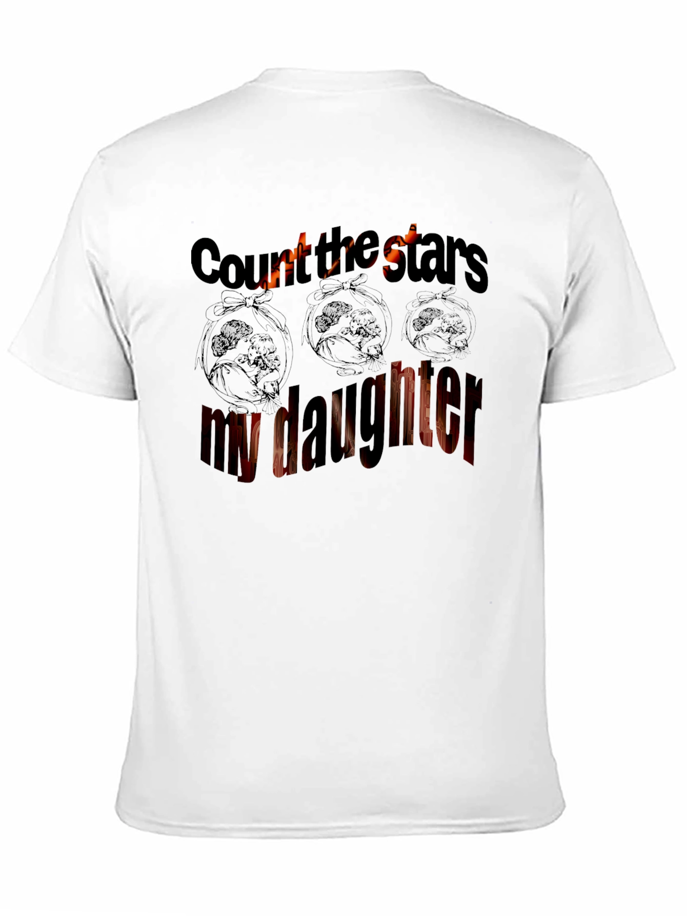 Count The Stars My Daughter Black T-Shirt