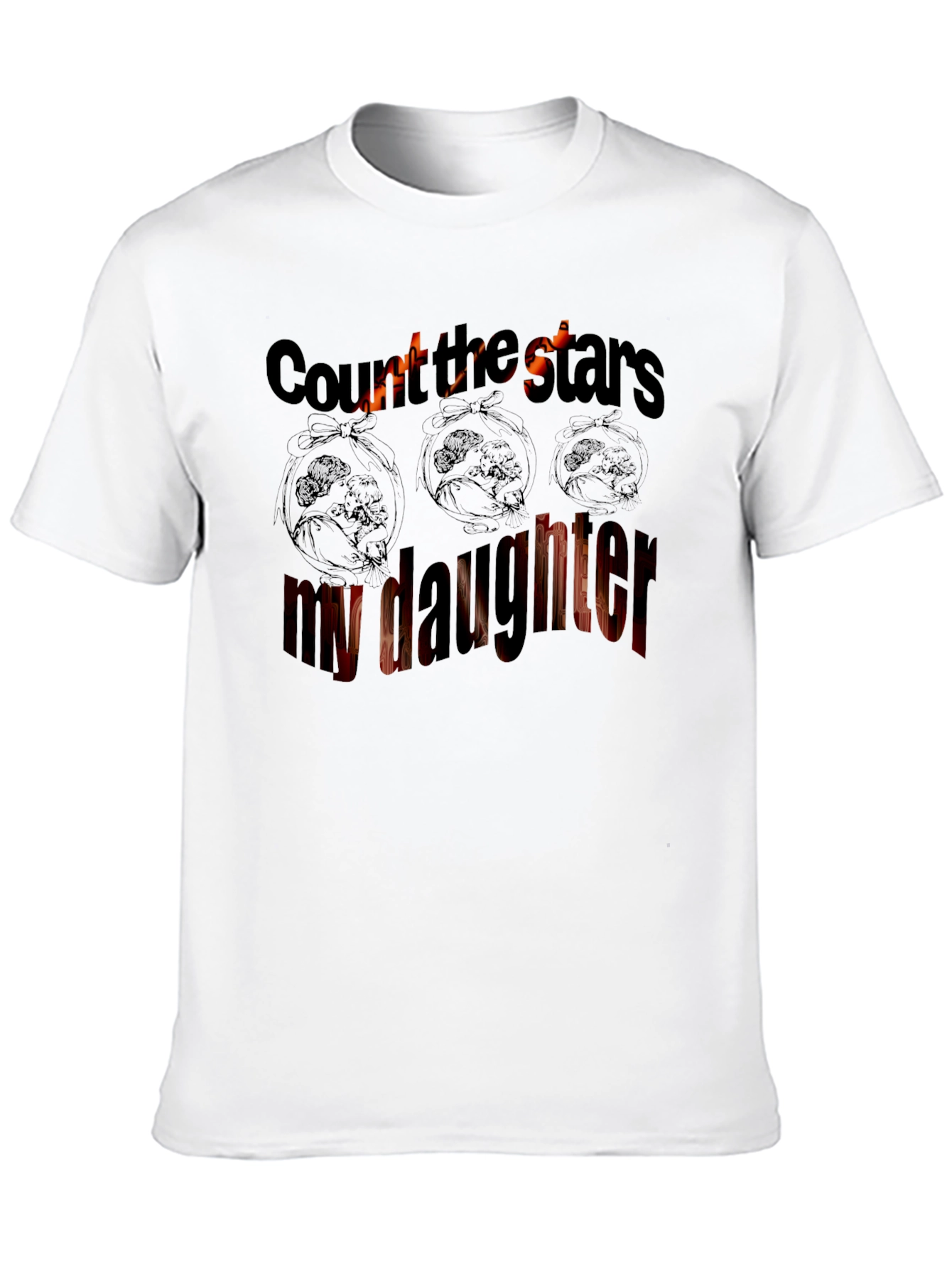 Count The Stars My Daughter Black T-Shirt